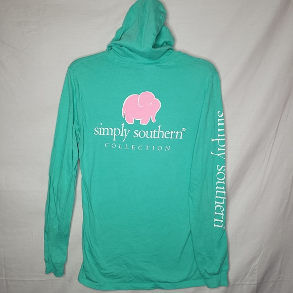 Simply Southern Tops - SIMPLY SOUTHERN HOODED LONG SLEEVE ELEPHANT TEE SM